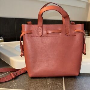 Elegant Pink Leather Mini Tote Bag